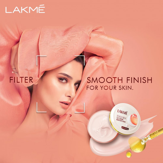 Lakme Peach Milk, Soft Creme Face Moisturizer, 100g, for Soft, Glowing Skin, with Vitamin E & Peach Milk Extract, 24Hr Moisture Lock, Lightweight, Non-Sticky, Non-Oily, All Skin Types