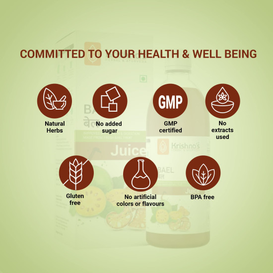 KRISHNA'S HERBAL & AYURVEDA Bael Juice - Sugar Free, Healthy Gut KRISHNA'S HERBAL & AYURVEDA Bael Juice - Sugar Free, Healthy Gut