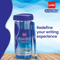 Cello Butterflow Simply Ball Pen Set | Pack of 25 Ball Pens | 20 Blue and 5 Black Ink Colour Pens | Smooth Writing Experience | For School and Office Use | Best Pen for Exams Cello Butterflow Simply Ball Pen Set | Pack of 25 Ball Pens | 20 Blue and 5 Black Ink Colour Pens | Smooth Writing Experience | For School and Office Use | Best Pen for Exams