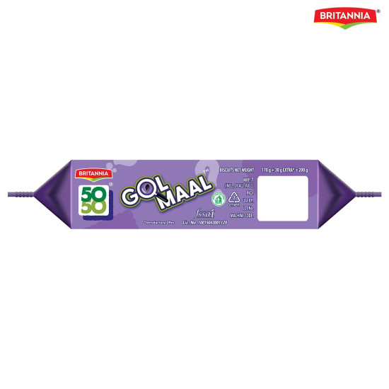 Britannia 50-50 Golmaal Light Crackers with Kaala Jeera Biscuits, 200g