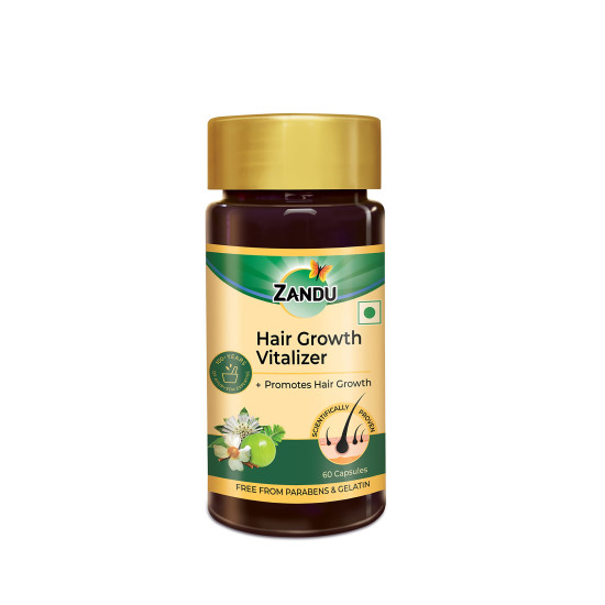 Zandu Hair Growth Vitalizer–A Formulation Prepared With Selected Herbs To Take Care of Your Hair|Useful In Nourishing Hair & Scalp (60 Capsules)