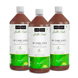 Kapiva BP Care Juice 3L - 100% Ayurvedic Juice for Controlling Blood Pressure & Cholesterol Level | Arjuna, Shankhpushpi & 8 Other Herbs - Super Saver Pack of 3