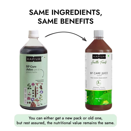 Kapiva BP Care Juice 3L - 100% Ayurvedic Juice for Controlling Blood Pressure & Cholesterol Level | Arjuna, Shankhpushpi & 8 Other Herbs - Super Saver Pack of 3