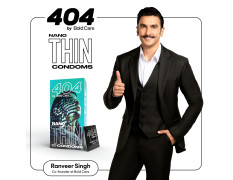 Bold Care 404 Super Nano Thin Condoms For Men - 50 Microns - Intense Fit - Barely There Feel - 10 Units (Pack of 3)
