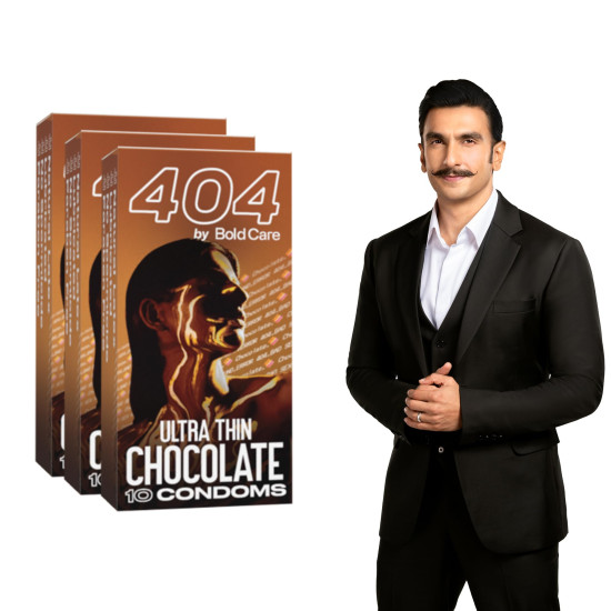 Bold Care 404 Super Ultra Thin Chocolate Flavored Condoms For Men - (Pack of 3)