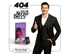 BOLD CARE 404 Super Ultra Thin Strawberry Flavored Condoms For Men | Pack of 3|60 Microns | 30 Units | Intense Fit with a Barely There Feel | With Disposable Pouches