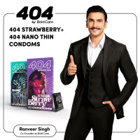 404 by Bold Care Super Ultra Thin Strawberry Flavored Condoms For Men (Strawberry + NTC)
