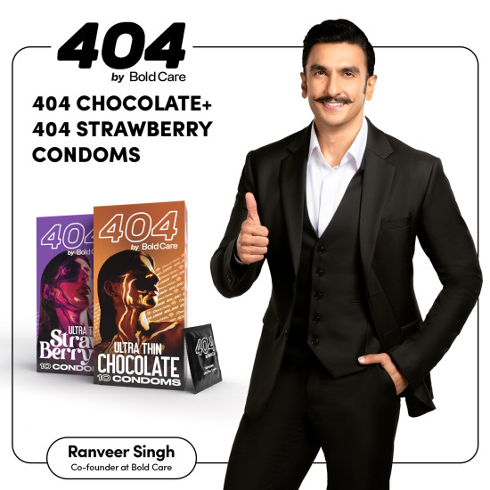Bold Care 404 Super Ultra Thin Chocolate Flavored Condoms For Men - 60 Microns - 10 Units + Bold Care 404 Super Ultra Thin Strawberry Flavored Condoms For Men - 60 Microns - 10 Units - Combo pack Bold Care 404 Super Ultra Thin Chocolate Flavored Condoms For Men - 60 Microns - 10 Units + Bold Care 404 Super Ultra Thin Strawberry Flavored Condoms For Men - 60 Microns - 10 Units - Combo pack