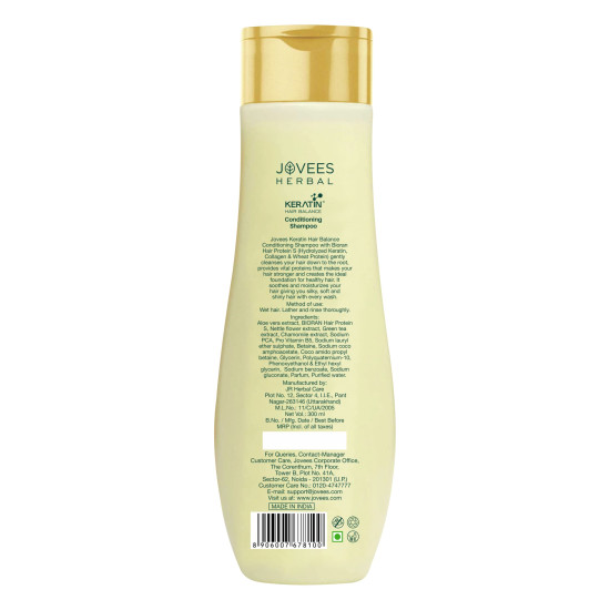 Jovees Keratin Hair Balance Conditioning Shampoo Exfoliates and Renews Scalp For Healthy Hair 300 ml