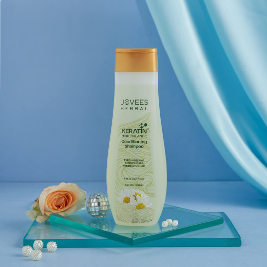 Jovees Keratin Hair Balance Conditioning Shampoo Exfoliates and Renews Scalp For Healthy Hair 300 ml