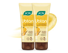 Joy Ubtan Tan Removal Face Wash 100ml x 2 | Detans, Removes Dirt & Blemishes for a Natural Glowing Skin | Enriched With Turmeric, Saffron & Sandalwood | Suitable for All Skin Types