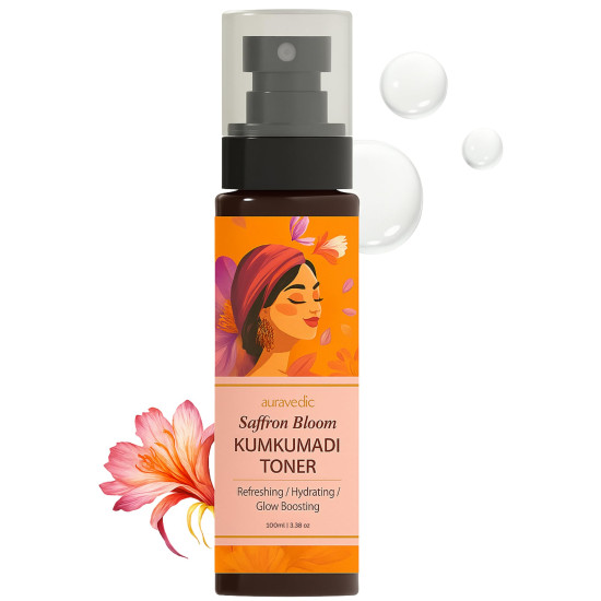 Auravedic Kumkumadi Tailam Face Toner For Women Men Anti Aging Serum Moisturizer 100ml Kumkumadi Oil For Face Niacinamide Toner For Oily Skin Acne Prone Skin Combination And Normal Type
