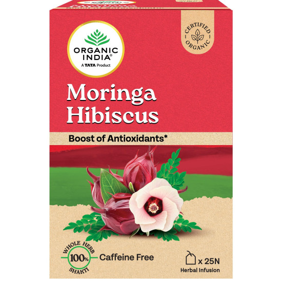 ORGANIC INDIA Moringa Hibiscus 25 Tea bags (Pack of 1)