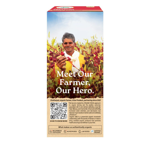 ORGANIC INDIA Moringa Hibiscus 25 Tea bags (Pack of 1)