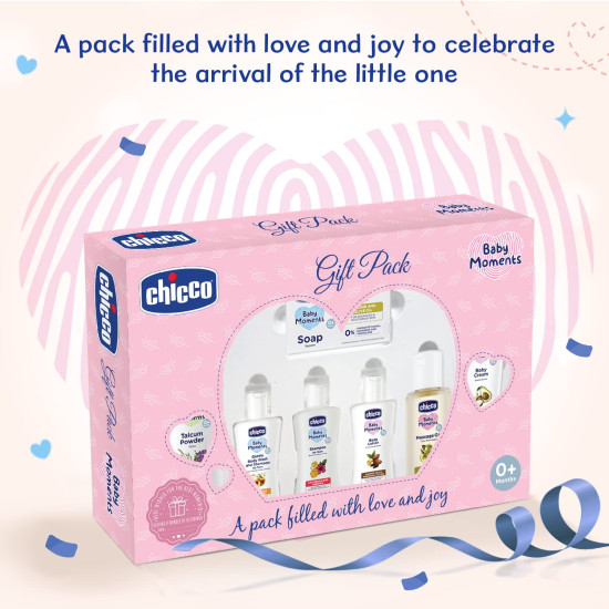 Chicco Baby Moments Caring Set Pink, Gift Set for Babies, 0m+