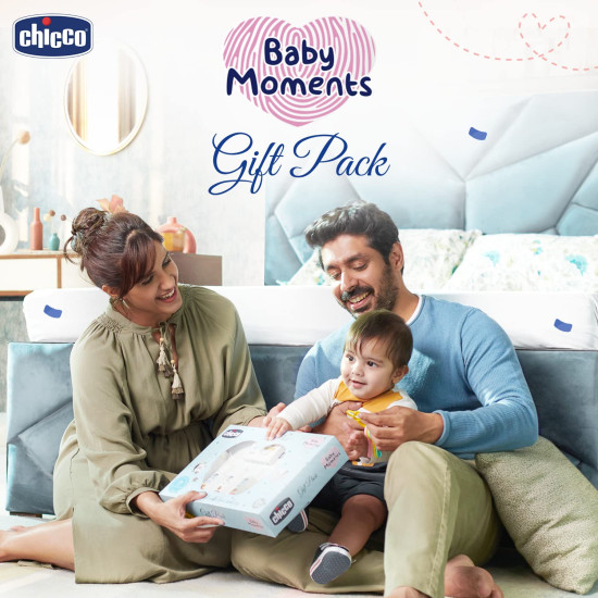 Chicco Baby Moments Essential Set, Gift Set for Babies, 0M+ Blue Chicco Baby Moments Essential Set, Gift Set for Babies, 0M+ Blue
