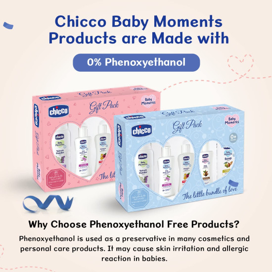 Chicco Baby Moments Essential Set, Gift Set for Babies, 0M+ Blue Chicco Baby Moments Essential Set, Gift Set for Babies, 0M+ Blue