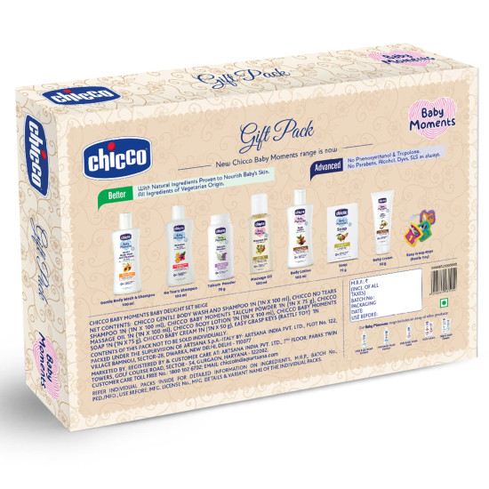 Chicco Baby Moments Delight Gift Pack Beige, Ideal Baby Gift Sets for Baby Shower, Newborn Gifting, New Parents, Birthdays, New Advanced Formula with 0% Phenoxyethanol, 0m+ (8 Items) Chicco Baby Moments Delight Gift Pack Beige, Ideal Baby Gift Sets for Baby Shower, Newborn Gifting, New Parents, Birthdays, New Advanced Formula with 0% Phenoxyethanol, 0m+ (8 Items)