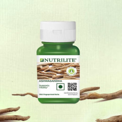 Amway NUTRILITE - Ashwagandha 60 N Tablets and Colourful Hair/Head Band - COMBO
