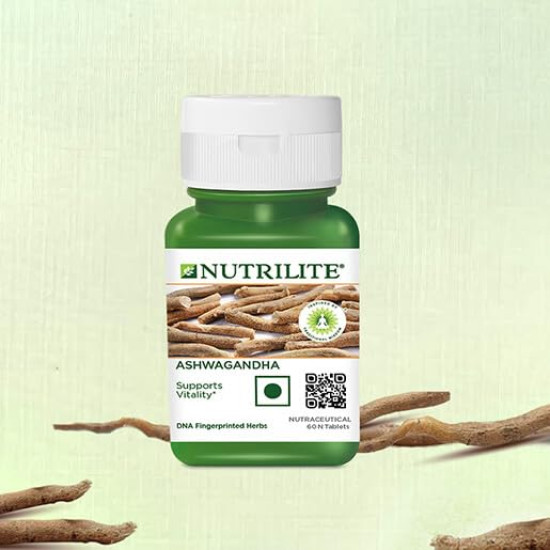 Amway NUTRILITE - Ashwagandha 60 N Tablets and Colourful Hair/Head Band - COMBO