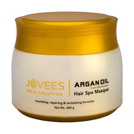 Jovees Herbal Argan Oil Hair Spa Mask for Dry and Fizzy Hair | Controls Hairfall and Repairs Damaged Hair | Rich in Moroccon Argan Oil and Jojoba Oil | For Women/Men | 200GM New