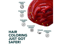 Paradyes Semi-permanent Rubra Red DIY Conditioner Based Hair Colour infused with Aloe-vera, Bhringaraj, Brahmi, Almonds & Amla 120 gm