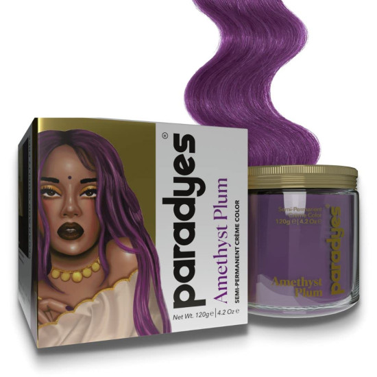 Paradyes Semi-permanent Comrii Purple DIY Conditioner Based Hair Colour infused with Aloe-vera, Bhringaraj, Brahmi, Almonds & Amla 120 gm