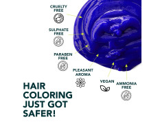 Paradyes Semi-permanent Rudolphi Blue DIY Conditioner Based Hair Colour infused with Aloe-vera, Bhringaraj, Brahmi, Almonds & Amla 120 gm