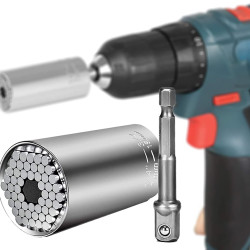 TCCO ENTERPRISE Universal Wrench Socket Tools Multi-Size in One Self Adjustable for Regularity or Irregularity Screw Improvement & Joint for Electric Drill, Flat, Fixed Square and Hex