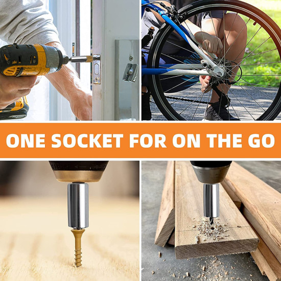 TCCO ENTERPRISE Universal Wrench Socket Tools Multi-Size in One Self Adjustable for Regularity or Irregularity Screw Improvement & Joint for Electric Drill, Flat, Fixed Square and Hex