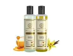 Khadi Natural Honey & Vanilla Hair Cleanser And Hair Conditioner|Revitalizes Dull Scalp|Boosts Hair Growth|Makes Hair Shiny|Suitable For All Hair Types| Combo Pack (210Millilitre Each)