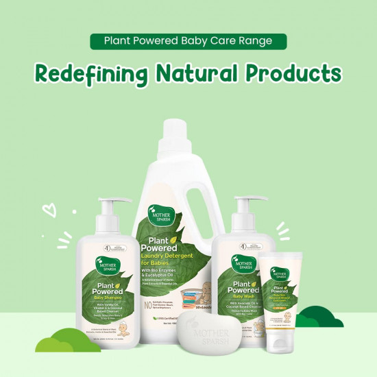 Mother Sparsh Plant Powered Baby Liquid Laundry Detergent-200ml | With Bioenzymes & Eucalyptus Oil.