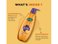 Joy Mandarin & Lemongrass Shower Gel Body Wash (500 ml) | With Vitamin C for Acne Control & Lemongrass for Fighting Body Odour |100% Vegan Shower Gel For All Skin Types | Paraben Free