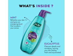 Joy Mint & Eucalyptus Shower Gel Body Wash (500 ml) | With Peppermint for Skin Cooling & Eucalyptus for Deep Cleansing | 100% Vegan Soap Free Shower Gel For All Skin Types | Paraben Free