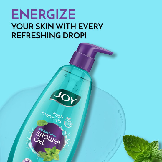 Joy Mint & Eucalyptus Shower Gel Body Wash (500 ml) | With Peppermint for Skin Cooling & Eucalyptus for Deep Cleansing | 100% Vegan Soap Free Shower Gel For All Skin Types | Paraben Free