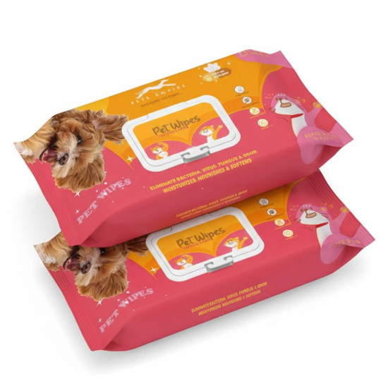 PETS EMPIRE Pet Wet Wipes, 160 Count Anti-Bacterial Cat & Dog Wipe, Soft Pet Moist Tissue Towelettes, Grooming Daily Care Wet Wipes for Dogs, Pups, Cats - Pack of 2 (15X20 cm) PETS EMPIRE Pet Wet Wipes, 160 Count Anti-Bacterial Cat & Dog Wipe, Soft Pet Moist Tissue Towelettes, Grooming Daily Care Wet Wipes for Dogs, Pups, Cats - Pack of 2 (15X20 cm)