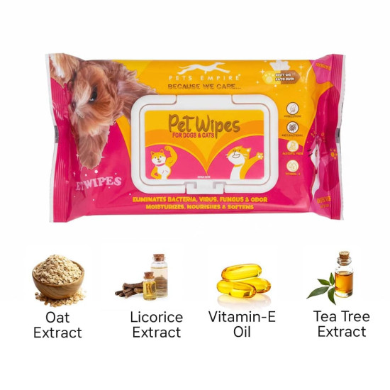 PETS EMPIRE Pet Wet Wipes, 160 Count Anti-Bacterial Cat & Dog Wipe, Soft Pet Moist Tissue Towelettes, Grooming Daily Care Wet Wipes for Dogs, Pups, Cats - Pack of 2 (15X20 cm) PETS EMPIRE Pet Wet Wipes, 160 Count Anti-Bacterial Cat & Dog Wipe, Soft Pet Moist Tissue Towelettes, Grooming Daily Care Wet Wipes for Dogs, Pups, Cats - Pack of 2 (15X20 cm)