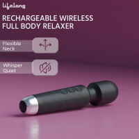 Lifelong Rechargeable Wireless Body Massager Machine with 20 Vibration Modes, 8 Speeds and Water Resistant|Massager Machine for Full Body (Black, LLM468)