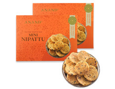 Anand Mini Nippattu/Chekkalu/Thattai | Homemade Snacks, Indian Snacks | Delicious, Chrunchy Namkeen, Ready to Eat | Cholesterol Free, No Trans Fats, No Preservatives | (Pack of 2x200 Gram)