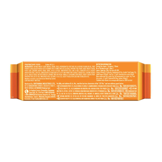 Britannia Gobbles Bar Cake Orange Bites, 30 g