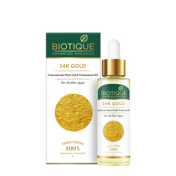 Biotique Advanced Organics 24K Gold Concentrate Pure Gold Treatment Oil, 30ml