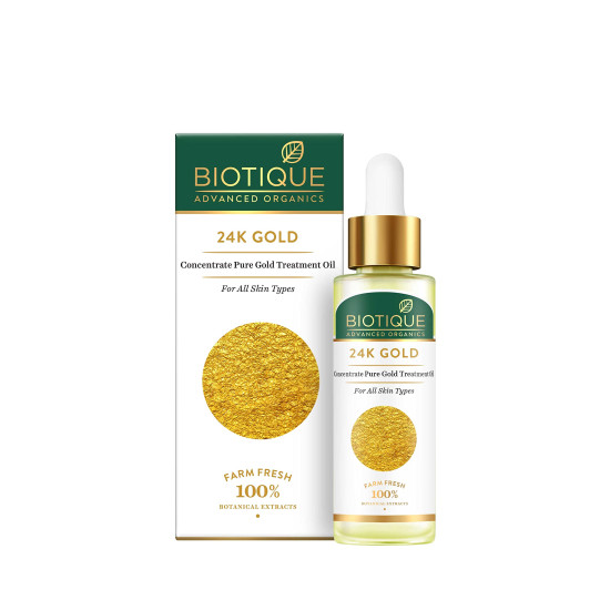 Biotique Advanced Organics 24K Gold Concentrate Pure Gold Treatment Oil, 30ml