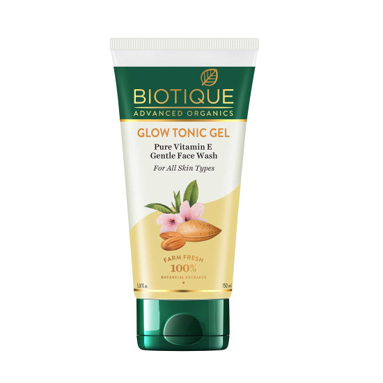 Biotique Advanced Organics Glow Tonic Gel Pure Vitamin E Gentle Face Wash 150Ml