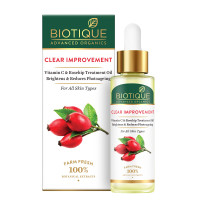 Biotique Advanced Organics Clear Improvement Vitamin C & Rosehip Treatment Oil, 30ml