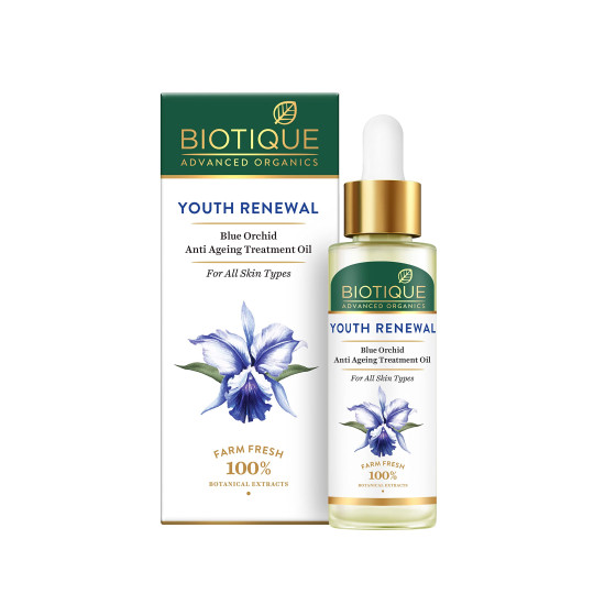 Biotique Advanced Organics Youth Renewal Blue Orchid Anti Ageing Treatment Oil, 30ml