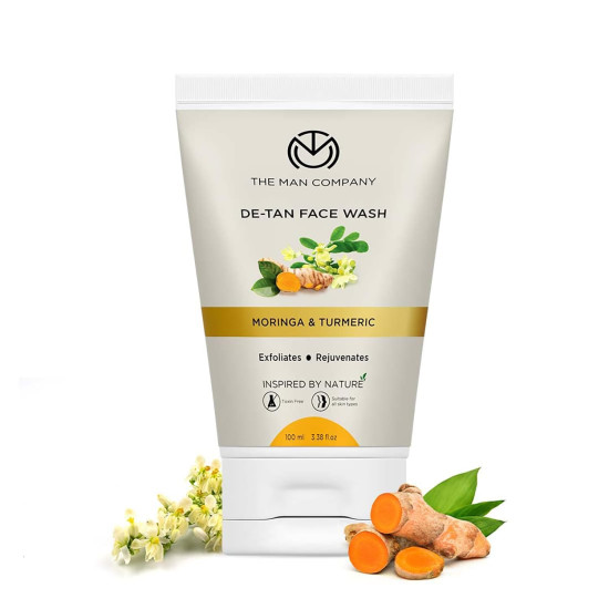 The Man Company De Tan Face Wash for Men with Turmeric & Moringa - 100 ml | Tan Removal, Oil Control & Anti-Pollution | Unclog Pores | Deep Cleansing | Blackheads Removal The Man Company De Tan Face Wash for Men with Turmeric & Moringa - 100 ml | Tan Removal, Oil Control & Anti-Pollution | Unclog Pores | Deep Cleansing | Blackheads Removal