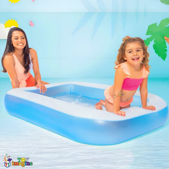 Toy Imagine Swimming Pool for Kids 5.5 Feet (65 X 39 X 10H) | Swimming Pool for Kids 1 to 5 Years Below | Baby Bathing Tub for Girls and Boys.Holi