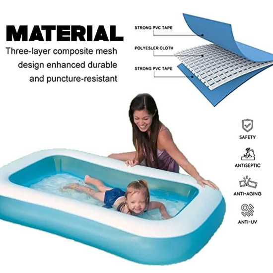 Toy Imagine Swimming Pool for Kids 5.5 Feet (65 X 39 X 10H) | Swimming Pool for Kids 1 to 5 Years Below | Baby Bathing Tub for Girls and Boys.Holi