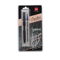 Cello Signature Carbon+Refill Pack|Blue Ink|1 Ball Pen + 1 Refill|Matte Black Finish|Premium Metal Pens for Office Use|Stylish Gifts for Christmas and New Year|Gifts for Men and Women
