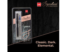 Cello Signature Carbon+Refill Pack|Blue Ink|1 Ball Pen + 1 Refill|Matte Black Finish|Premium Metal Pens for Office Use|Stylish Gifts for Christmas and New Year|Gifts for Men and Women